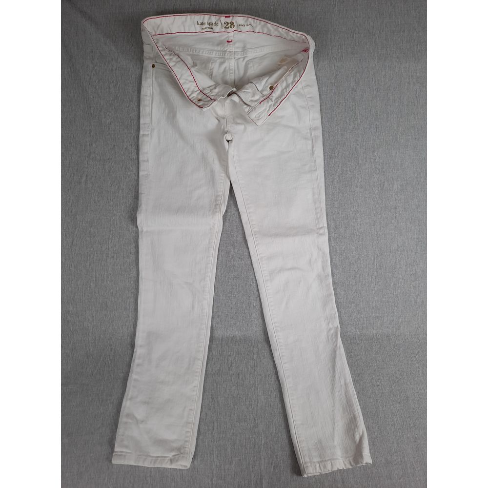 Kate Spade Perry Street Women 28 Pockets Cotton‎ White Skinny Denim Jeans